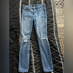 Light wash, ripped, skinny jeans